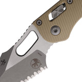 Microtech Stitch Ram-Lok Tan Fluted G10 Folding Apocalyptic M390MK Serrated Pocket Knife 17765