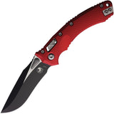 Microtech Amphibian Ram-Lok Red Fluted Aluminum Folding Two-Tone M390MK Pocket Knife 18591
