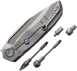 Microtech Anax Framelock Gray Titanium & Carbon Fiber Folding Satin Bohler M390 Knife 190C4CFITI