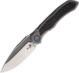 Microtech Anax Framelock Gray Titanium & Carbon Fiber Folding Satin Bohler M390 Knife 190C4CFITI