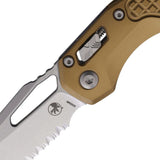Microtech Standard Issue MSI Ram-Lok Tan Frag Aluminum Folding M390MK Serrated Knife 21011FRTA