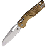 Microtech Standard Issue MSI Ram-Lok Tan Frag Aluminum Folding M390MK Serrated Knife 21011FRTA