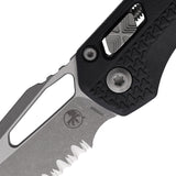 Microtech Standard Issue MSI Ram-Lok Tri-Grip Black Polymer Folding Serrated M390MK Knife 210T11APPMBK