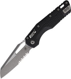 Microtech Standard Issue MSI Ram-Lok Tri-Grip Black Polymer Folding Serrated M390MK Knife 210T11APPMBK