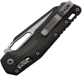 Microtech Standard Issue MSI Ram-Lok Tri-Grip Faded Bazooka Green Polymer Folding M390MK Serrated Knife 210T2PMFBO