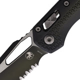 Microtech Standard Issue MSI Ram-Lok Tri-Grip Faded Bazooka Green Polymer Folding M390MK Serrated Knife 210T3PMFBO
