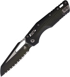 Microtech Standard Issue MSI Ram-Lok Tri-Grip Faded Bazooka Green Polymer Folding M390MK Serrated Knife 210T3PMFBO