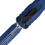 Microtech Automatic Dirac OTF Knife Weathered Blue Aluminum Dagger Blade 2251WBL