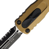 Microtech Automatic Dirac Knife OTF Tan Aluminum Serrated Double Edge Dagger Blade 2253TA
