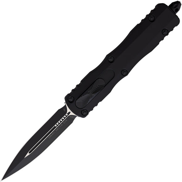 Microtech Automatic Dirac Delta Tactical Knife OTF Black Aluminum Double Edge Blade 2271T