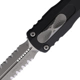 Microtech Automatic Dirac Delta OTF Knife Black Aluminum Apocalyptic Serrated Dagger Blade 227D12AP
