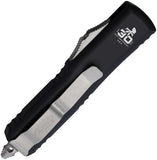 Microtech Automatic UTX-85 OTF Knife 30th Anniversary Black Aluminum Drop Pt Blade 2311030