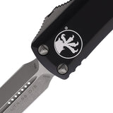 Microtech Automatic UTX-85 OTF Knife Black Aluminum Apocalyptic Double Edge Blade 23210AP