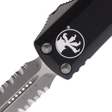 Microtech Automatic UTX-85 OTF Knife Black Aluminum Apocalyptic Serrated Double Edge Blade 23211AP