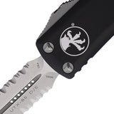 Microtech Automatic UTX-85 OTF Knife Black Aluminum Serrated Double Edge Blade 23211