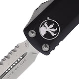 Microtech Automatic UTX-85 OTF Knife Black Aluminum Top Serrated Double Edge Blade 23212
