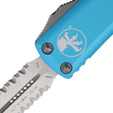 Microtech Automatic UTX-85 OTF Knife Turquoise Aluminum Satin Serrated Double Edge Blade 2325TQ