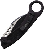 Microtech Automatic Hawk Knife Button Lock Black Aluminum & Textured Inserts Karambit Blade 2661T