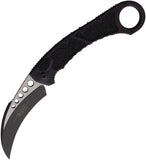 Microtech Automatic Hawk Knife Button Lock Black Aluminum & Textured Inserts Karambit Blade 2661T