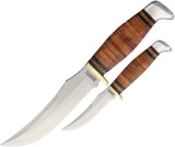 Marbles Hunting Knife Set SM Hunter LG Skinner Fixed Stacked Leather 398