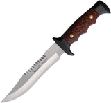 Muela 5161-M Sawback Black & Brown Wood INOX Stainless Fixed Blade Knife w/ Sheath 98018