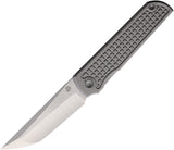 North Mountain Blades Lee Kick Stop Framelock Gray Titanium Folding ZDP-189 Knife 2411KT