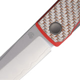 North Mountain Blades Kaiken Red & Gray Carbon Fiber Folding SLD-Magic Knife 250221
