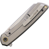 North Mountain Blades Echo Framelock Gray Smooth Titanium Folding SLD-MAGIC Knife 2506F