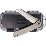 North Mountain Blades Echo Framelock Gray Smooth Titanium Folding SLD-MAGIC Knife 2506F