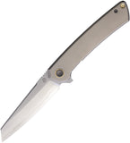 North Mountain Blades Echo Framelock Gray Smooth Titanium Folding SLD-MAGIC Knife 2506F