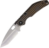 North Mountain Blades BBNM Framelock Champagne Titanium Folding SLD-MAGIC Tanto Knife 2522BZG