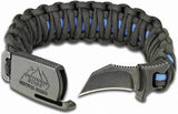 Outdoor Edge Paraclaw Thin Blue Line Medium Stainless Knife Survival Bracelet Tool PCU80D