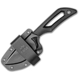 Outdoor Edge Pivot Black Smooth TPR 8Cr13MoV Fixed Blade Knife PKDP1C