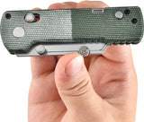 Oknife Otacle U1 Pro Rail Lock Green Micarta Folding Stainless Pocket Knife NU1PROGM