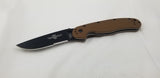 Ontario RAT 1 Coyote Brown Black Folding Pocket Knife Serrated AUS-8 - 8847cb