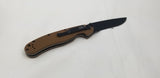 Ontario RAT 1 Coyote Brown Black Folding Pocket Knife Serrated AUS-8 - 8847cb