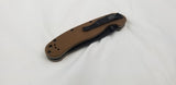 Ontario RAT 1 Coyote Brown Black Folding Pocket Knife Serrated AUS-8 - 8847cb