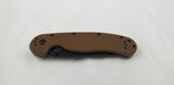 Ontario RAT 1 Coyote Brown Black Folding Pocket Knife Serrated AUS-8 - 8847cb
