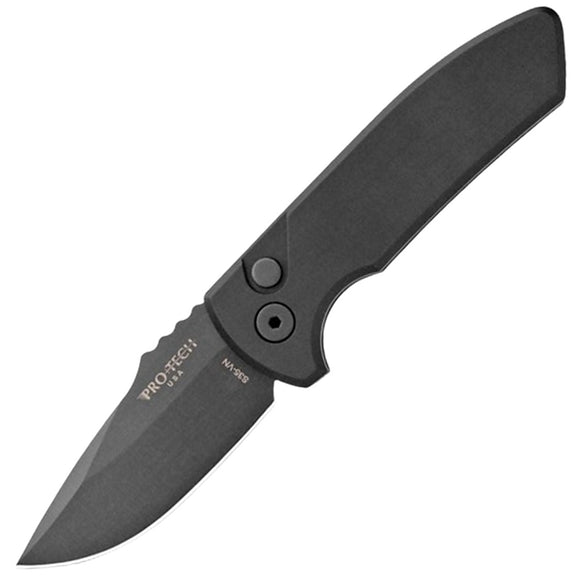 Pro Tech Automatic SBR Knife Button Lock Blackout Aluminum S35VN Drop Point Blade LG403