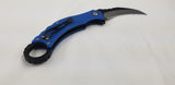 QSP Eagle Blue Folding Hawkbill Karambit Knife 120d