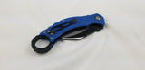 QSP Eagle Blue Folding Hawkbill Karambit Knife 120d