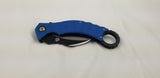 QSP Eagle Blue Folding Hawkbill Karambit Knife 120d