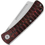 QSP Knife Hedgehog Pocket Knife Slip Joint Red Carbon Fiber Folding 14C28N 142D