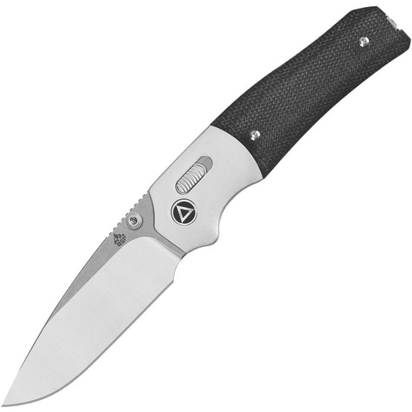 QSP Knife Vault Glyde Lock Black Micarta Folding 14C28N Pocket Knife 157A1