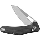 QSP Knife Emu Glyde Lock Black Micarta Folding 14C28N Pocket Knife 164A1