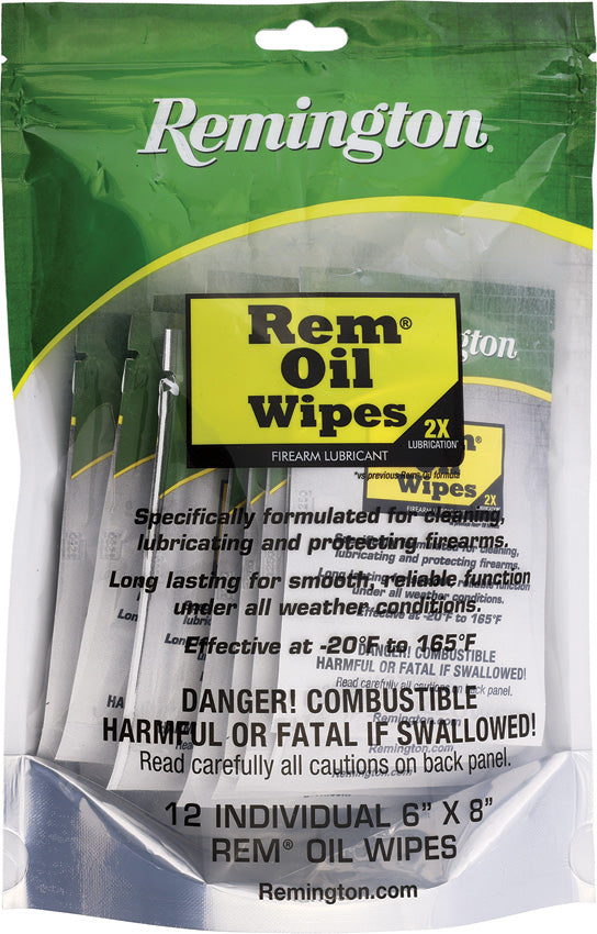Remington RemOil Wipes (12 Count) 18411 Atlantic Knife Company