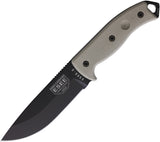 ESEE Model 5 Survival Escape Evasion Fixed Black Blade Green Handle Knife 5PBK