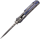 Reate Knives T1000-V2 Button Framelock Gray Titanium & Zircuti Folding M390 Pocket Knife 163