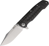 Reate Knives 9D-V2 Framelock Carbon Fiber & Gray Titanium Folding 154CM Pocket Knife 203