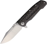 Reate Knives 9D-V2 Framelock Carbon Fiber & Gray Titanium Folding 154CM Pocket Knife 204